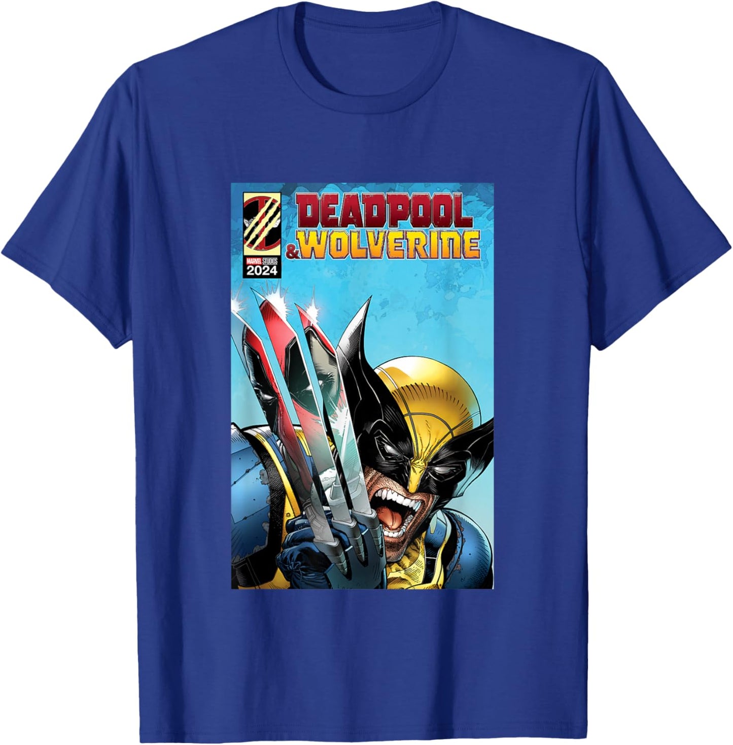 Marvel Studios Deadpool & Wolverine Comic Cover Homage A T-Shirt - T-Shirt | Royal