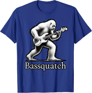 Bassquatch Bigfoot Playing Bass Guitar – Funny Sasquatch T-Shirt - T-Shirt | Royal