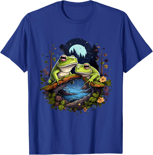 Frog Artwork Nature Forest Animal Lovers Wildlife Toad T-Shirt - T-Shirt | Royal