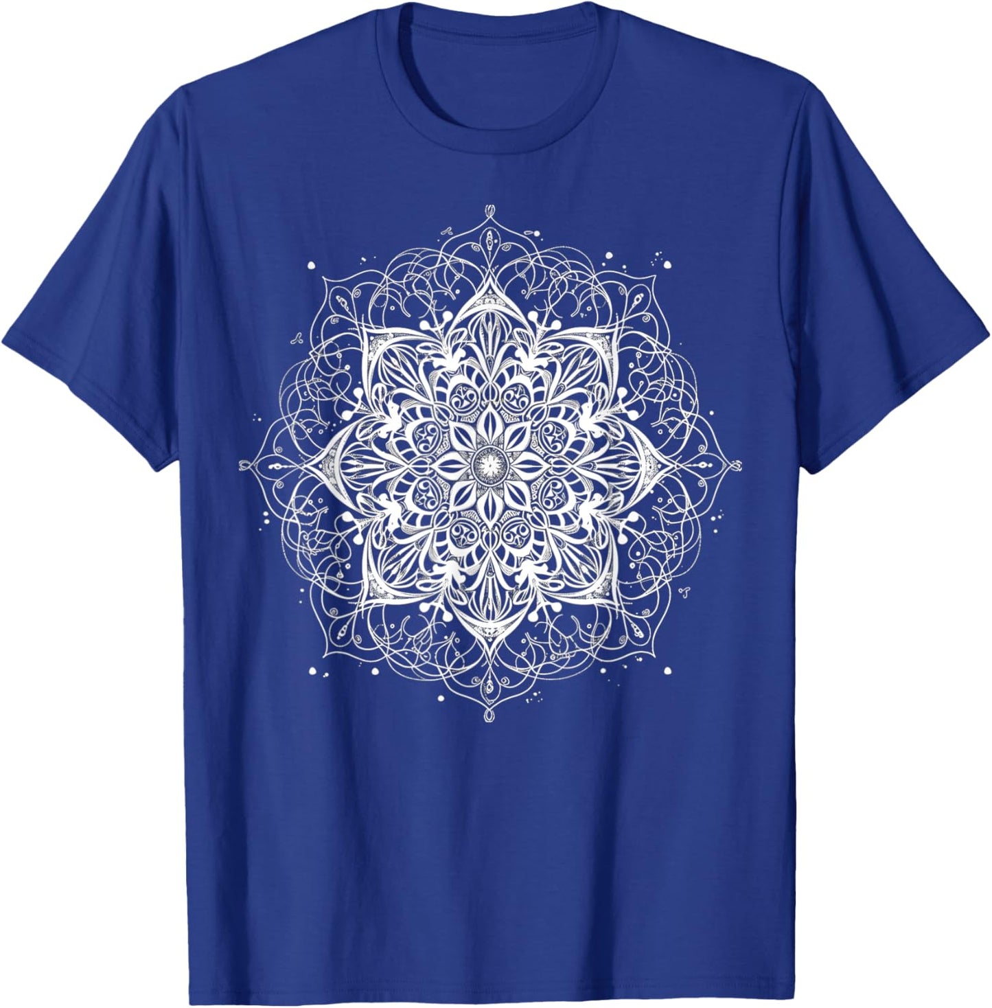 Mandala Black and White Abstract Design T-Shirt - T-Shirt | Royal