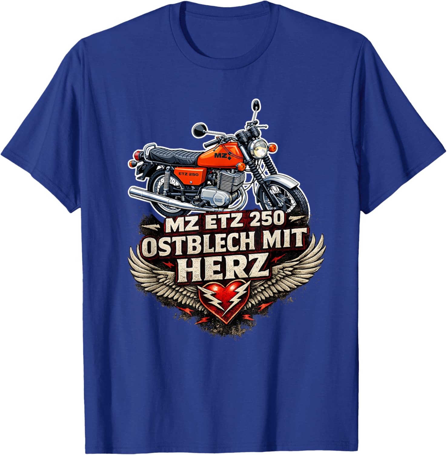 MZ ETZ 250 MOFA Kult Motorrad DDR Klassiker Retro Design T-Shirt - T-Shirt | Royal