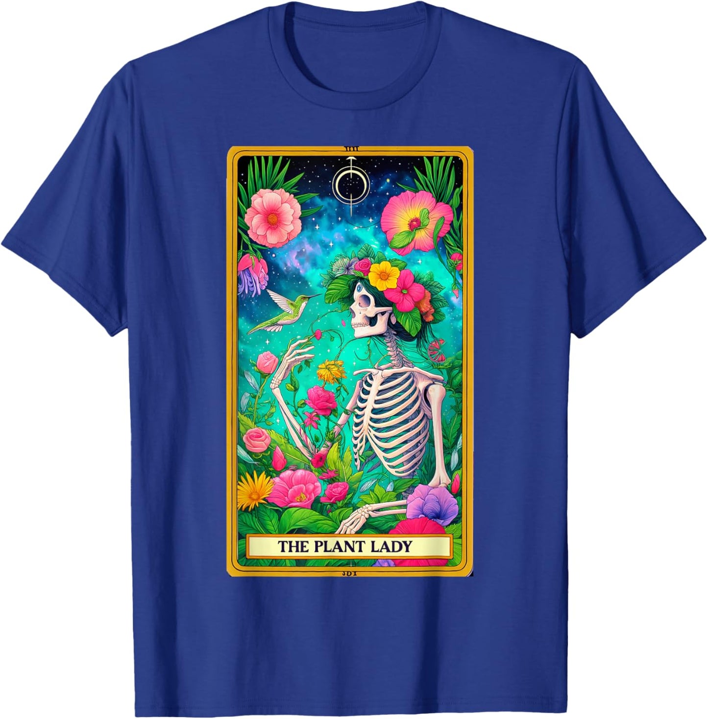 Plant Lady Tarot Card Skeleton Skelly Garden Gardener Women T-Shirt - T-Shirt | Royal