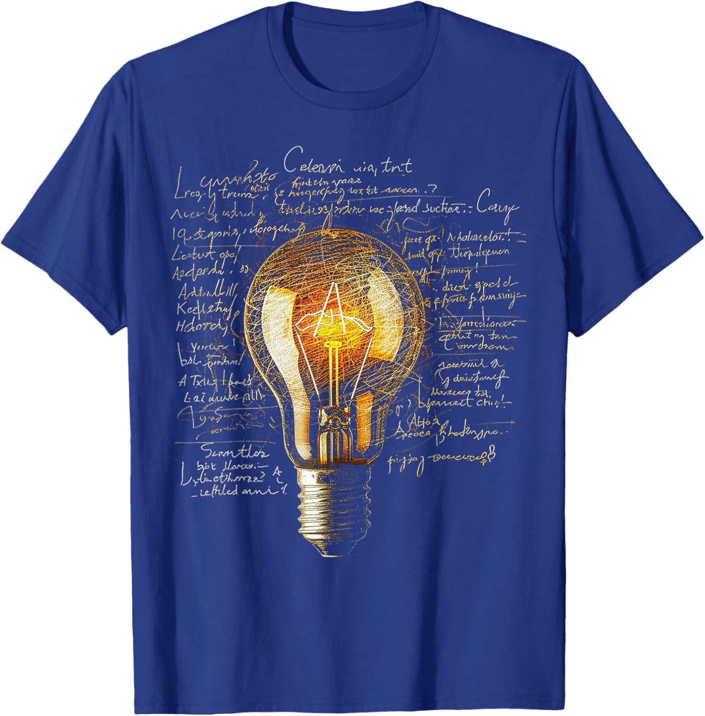 Light Bulb Text Drawing Abstract Art Graphic T-Shirt - T-Shirt | Royal