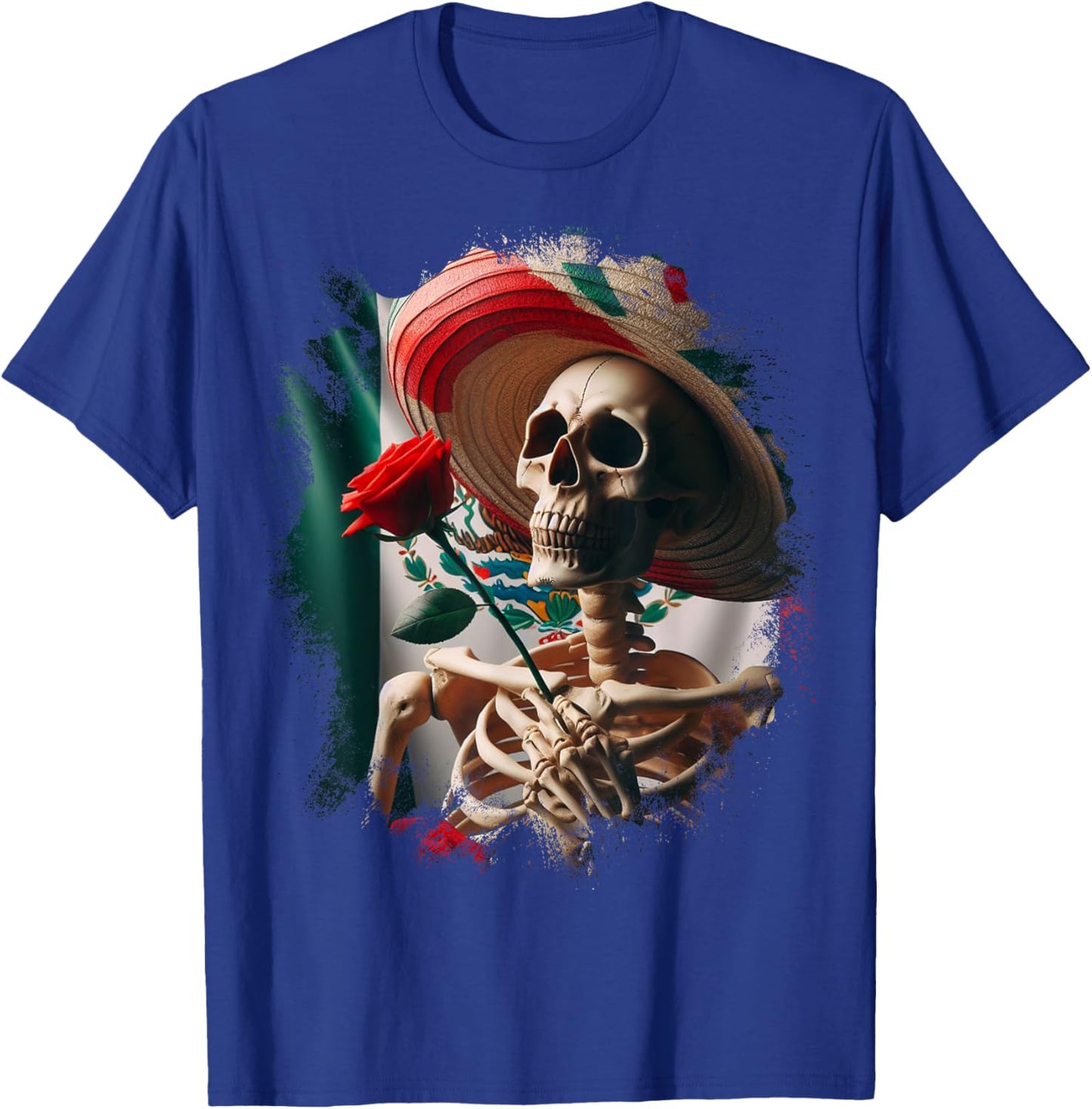 Mexico Gift Rose Tijuana Mexican Hispanic Pride Poncho T-Shirt - T-Shirt | Royal