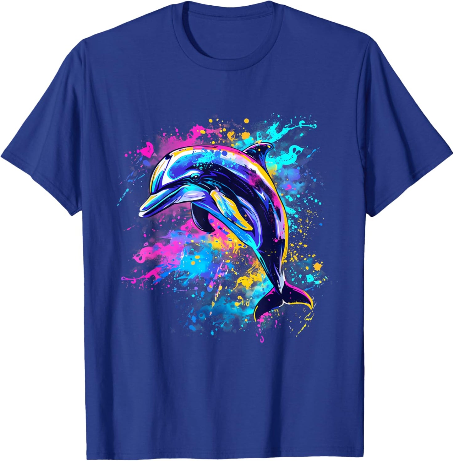 Dolphin Watercolor Motif Sea Ocean Animal Dolphin Lover T-Shirt - T-Shirt | Royal