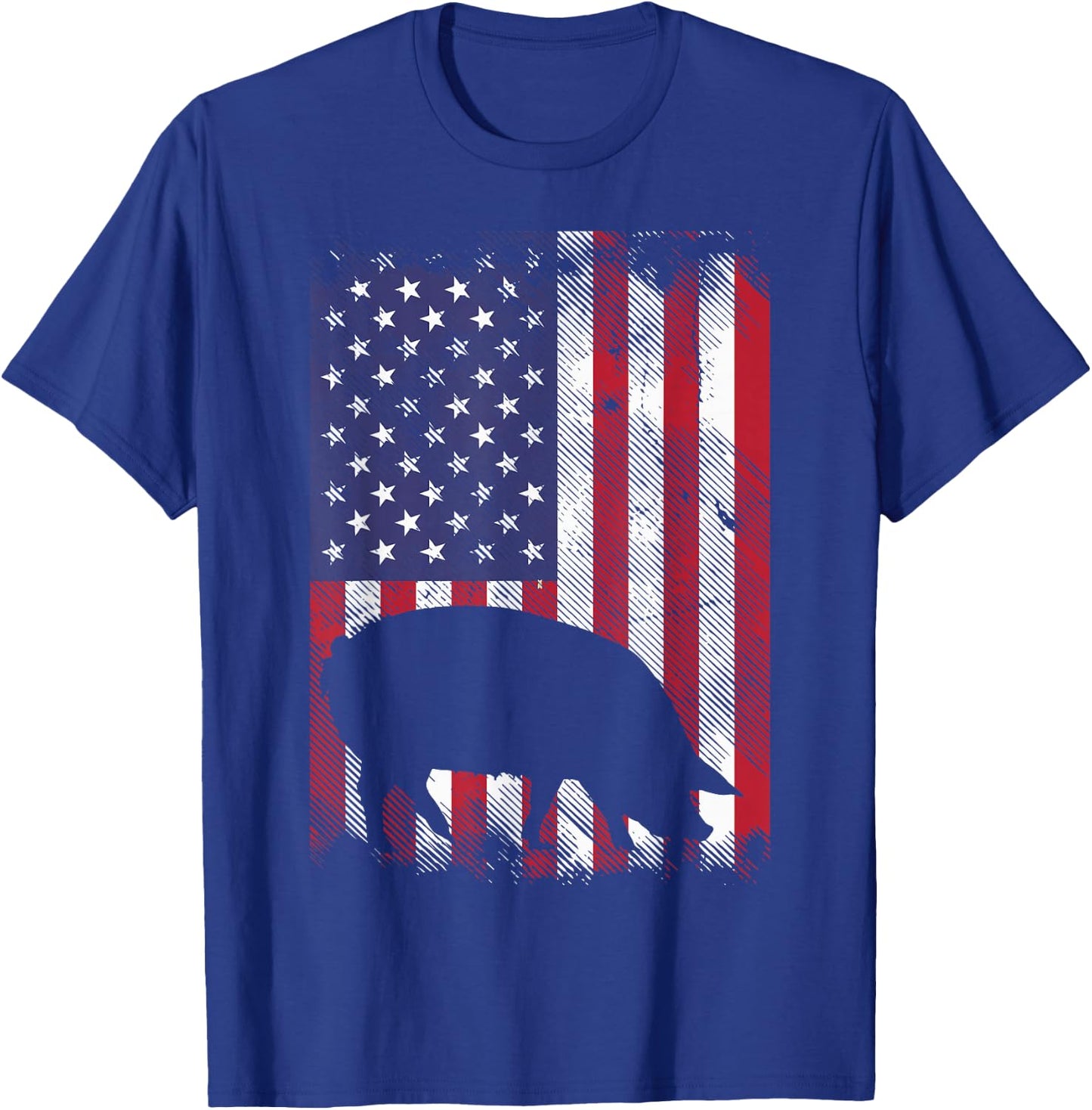 American Flag Pig Vintage Farm Animal Patriotic Farmer Gift Small T-Shirt - T-Shirt | Royal