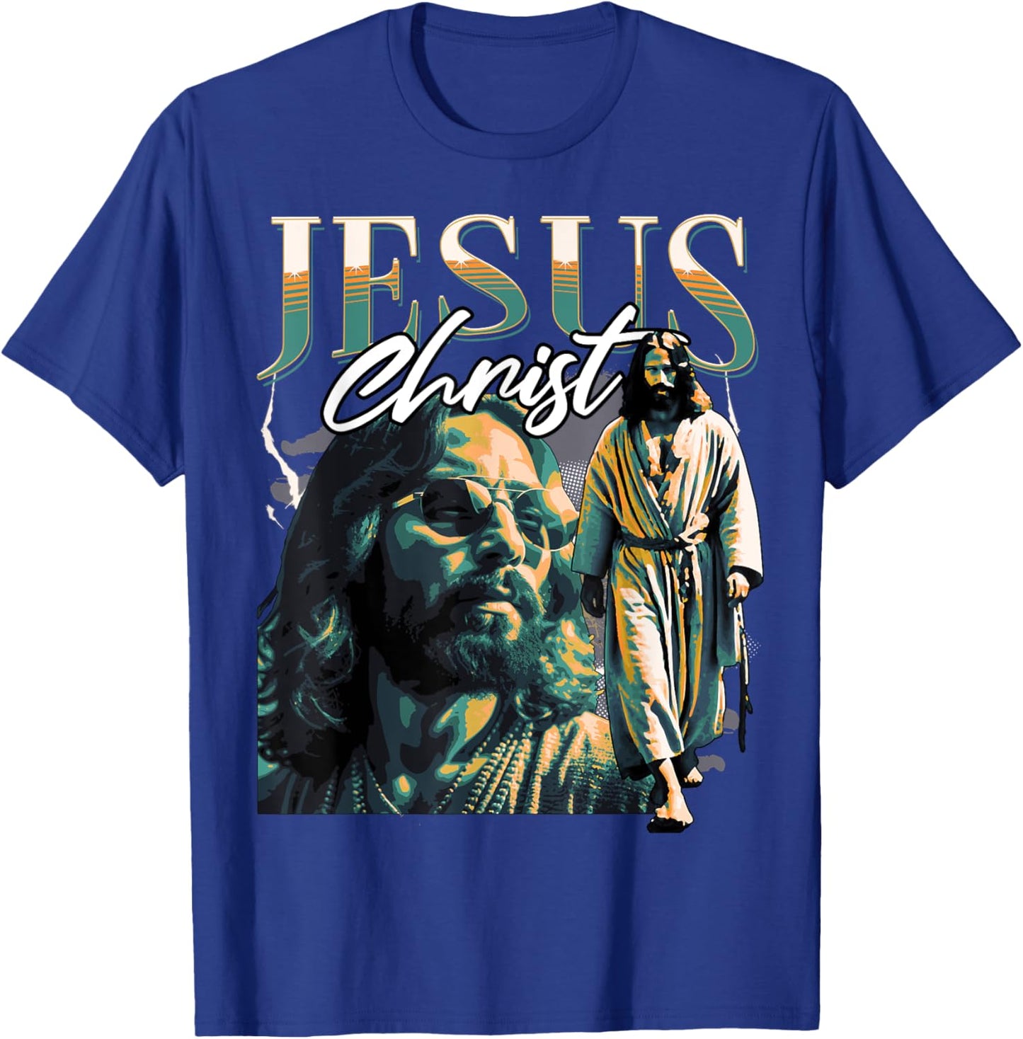 Jesus Christ Meme Retro 90s Bootleg Rap Merch Style T-Shirt - T-Shirt | Royal