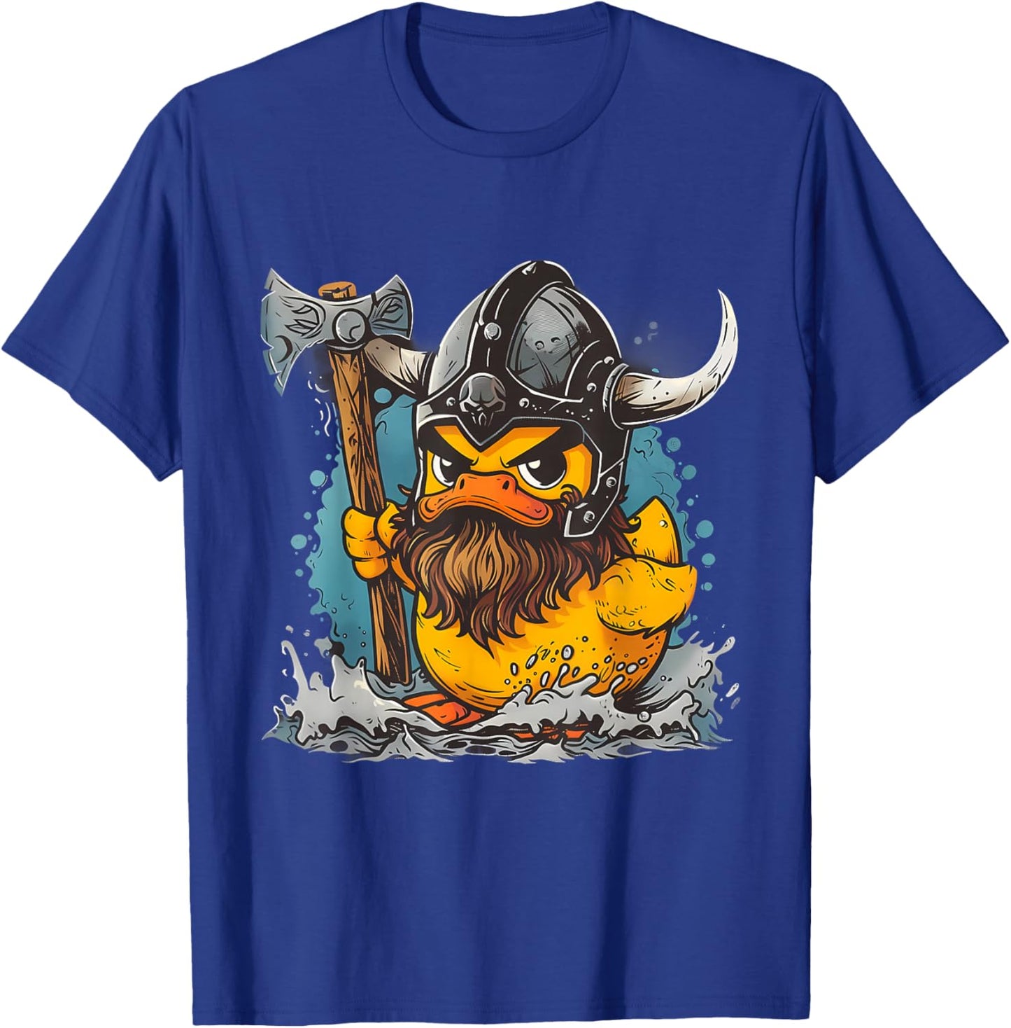 Rubber Duck Rubber Duckie Viking Duck Viking Helmet Vikings T-Shirt - T-Shirt | Royal