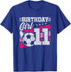 11 Year Old Soccer Birthday - Girls 11th Birthday Soccer T-Shirt - T-Shirt | Royal