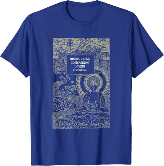 Buddha Mindfulness Compassion Kindness T-Shirt - T-Shirt | Royal