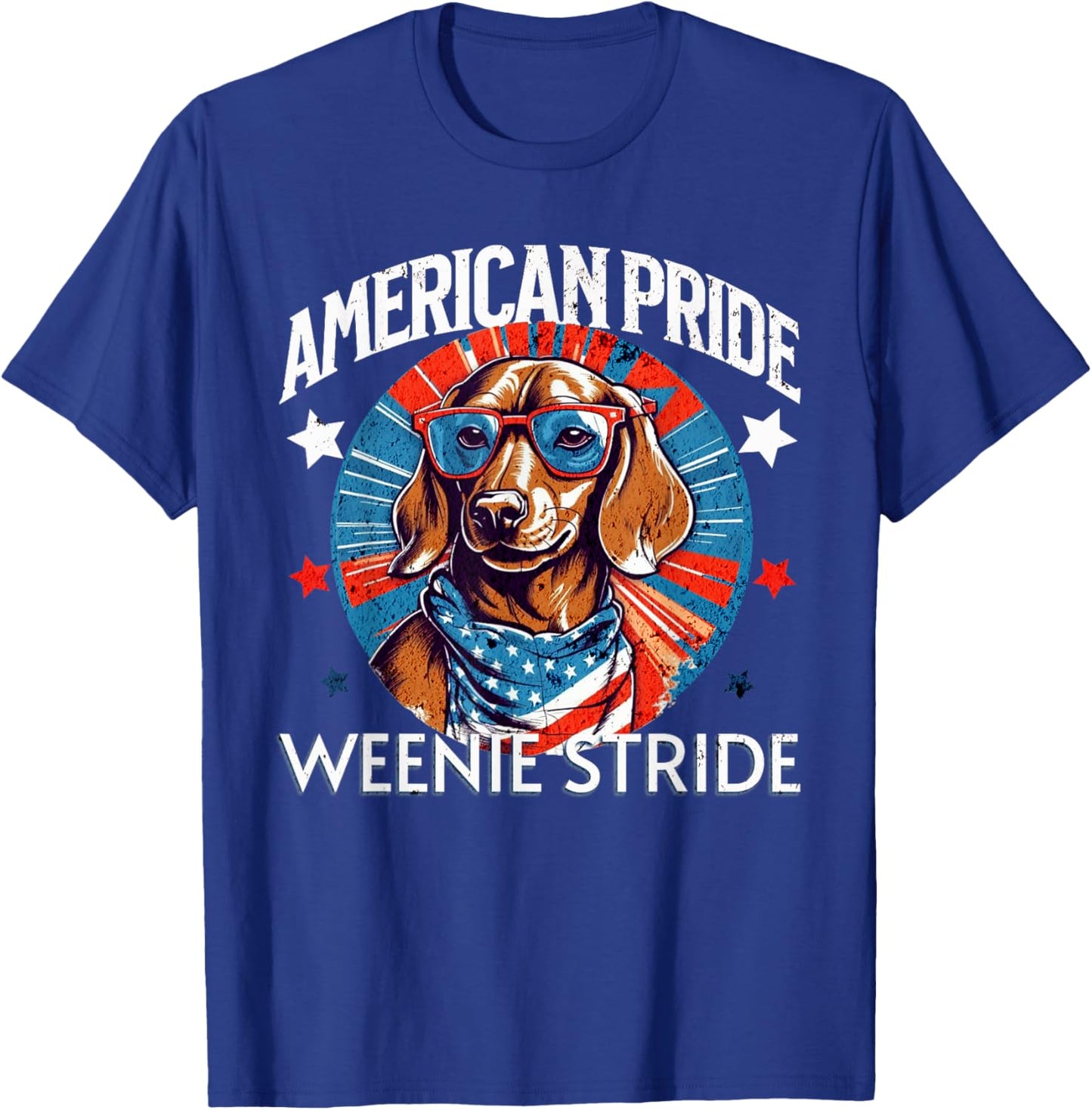 4th of July Funny Dachsund Weiner Dog Weenie USA America T-Shirt - T-Shirt | Royal
