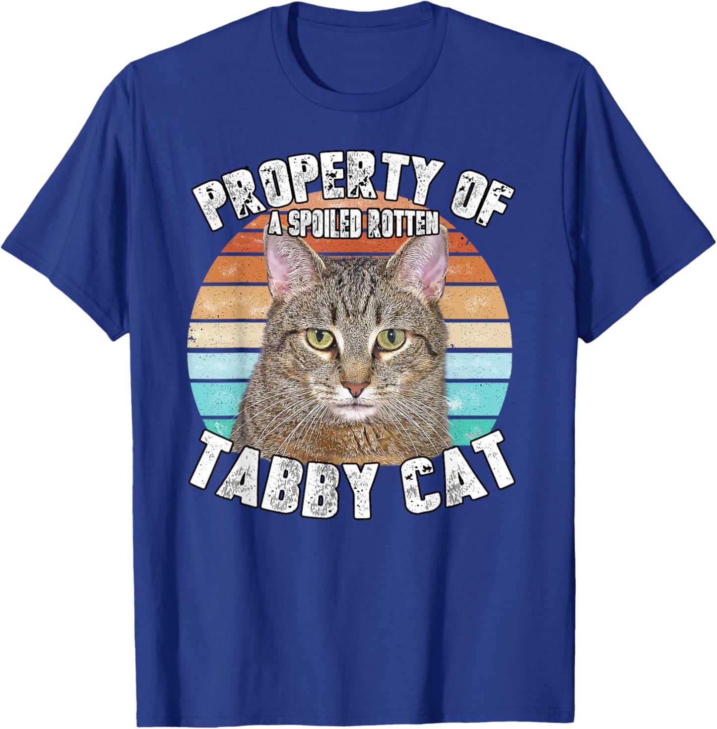 Cat Tabby Lover Vintage Eighties Style Cat Retro Gift Women Girls Kids T-Shirt - T-Shirt | Royal