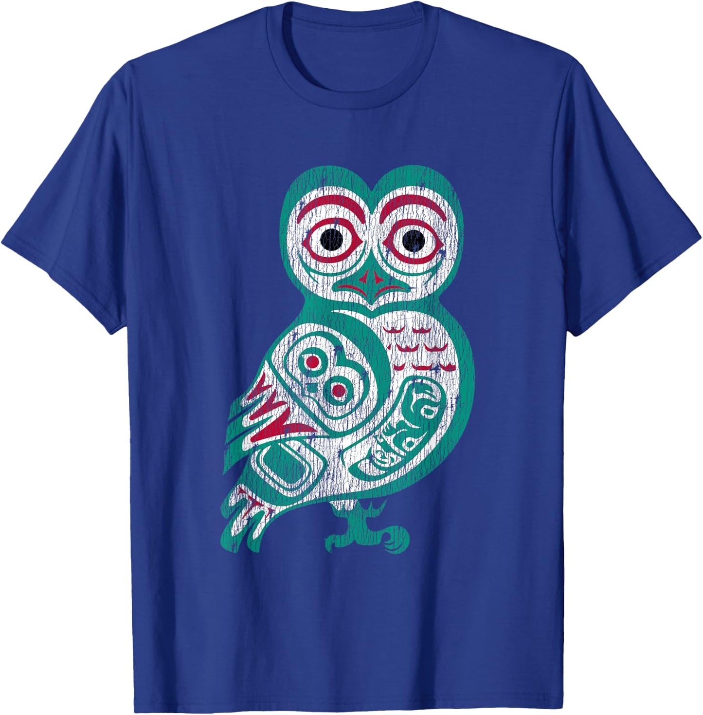 Haida art Native American Gift Owl Totem T-Shirt - T-Shirt | Royal