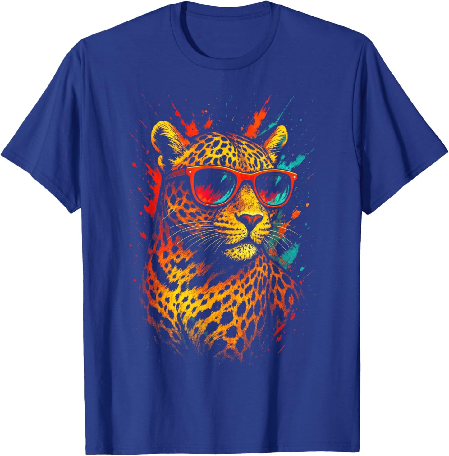 Leopard Sonnenbrille Tier Kunst Leoparden Tiere T-Shirt - T-Shirt | Royal