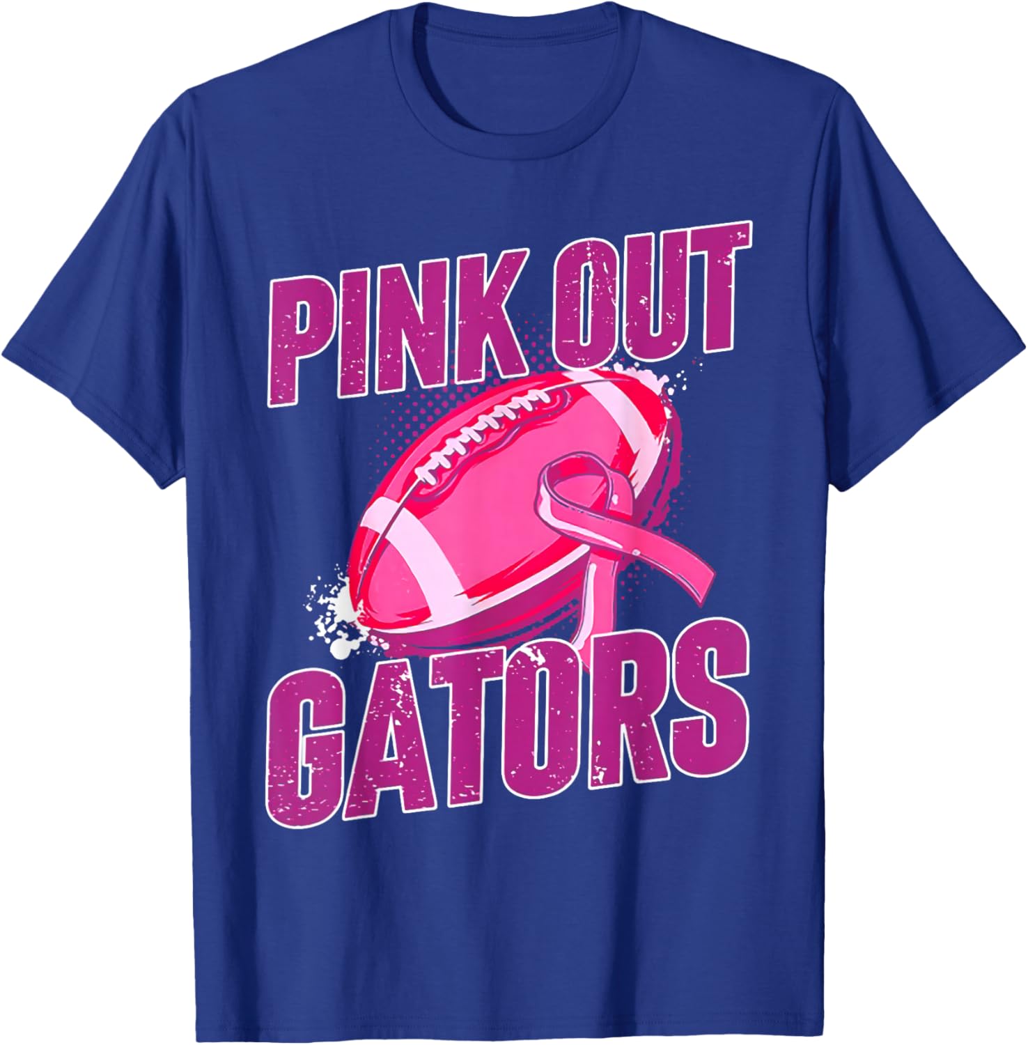 Gators Pink Out Football Tackle Breast Cancer T-Shirt - T-Shirt | Royal