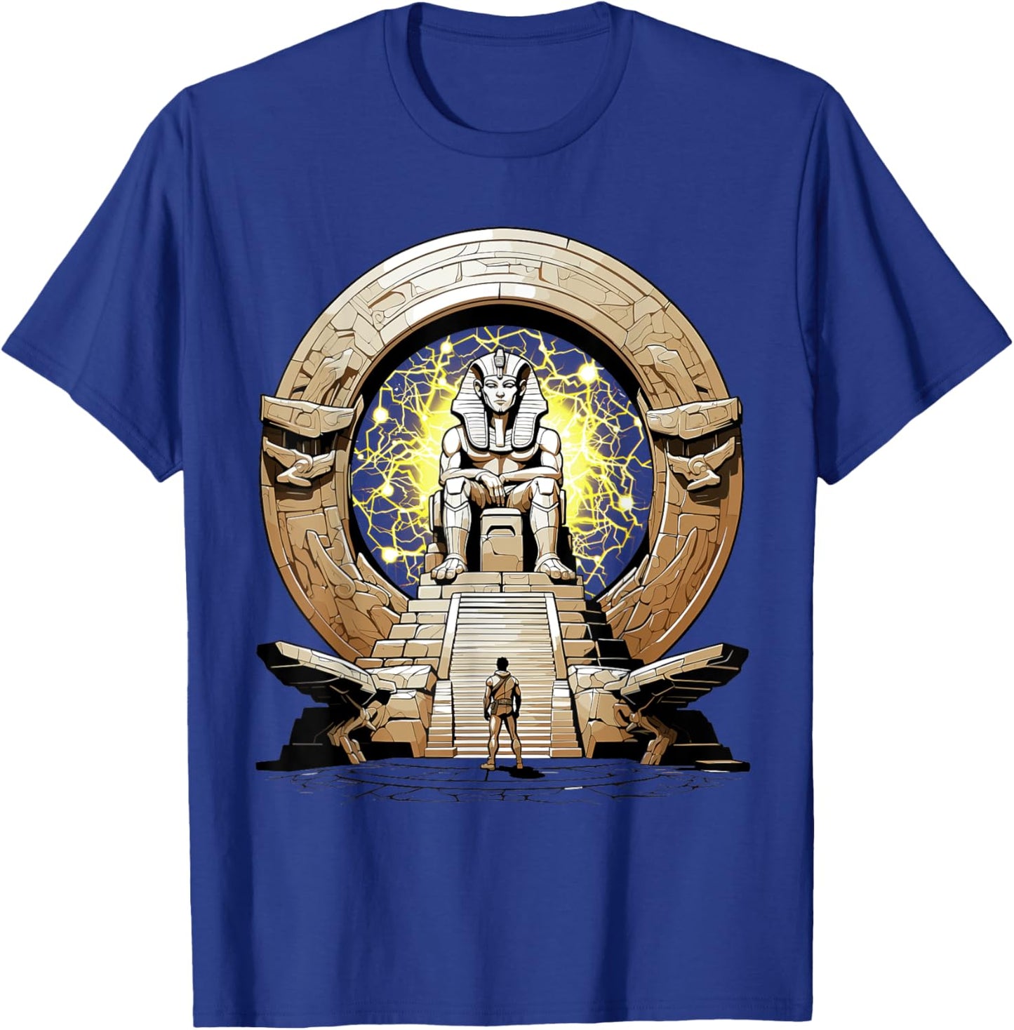 Ancient Deity Osiris stepping through a stargate portal T-Shirt - T-Shirt | Royal