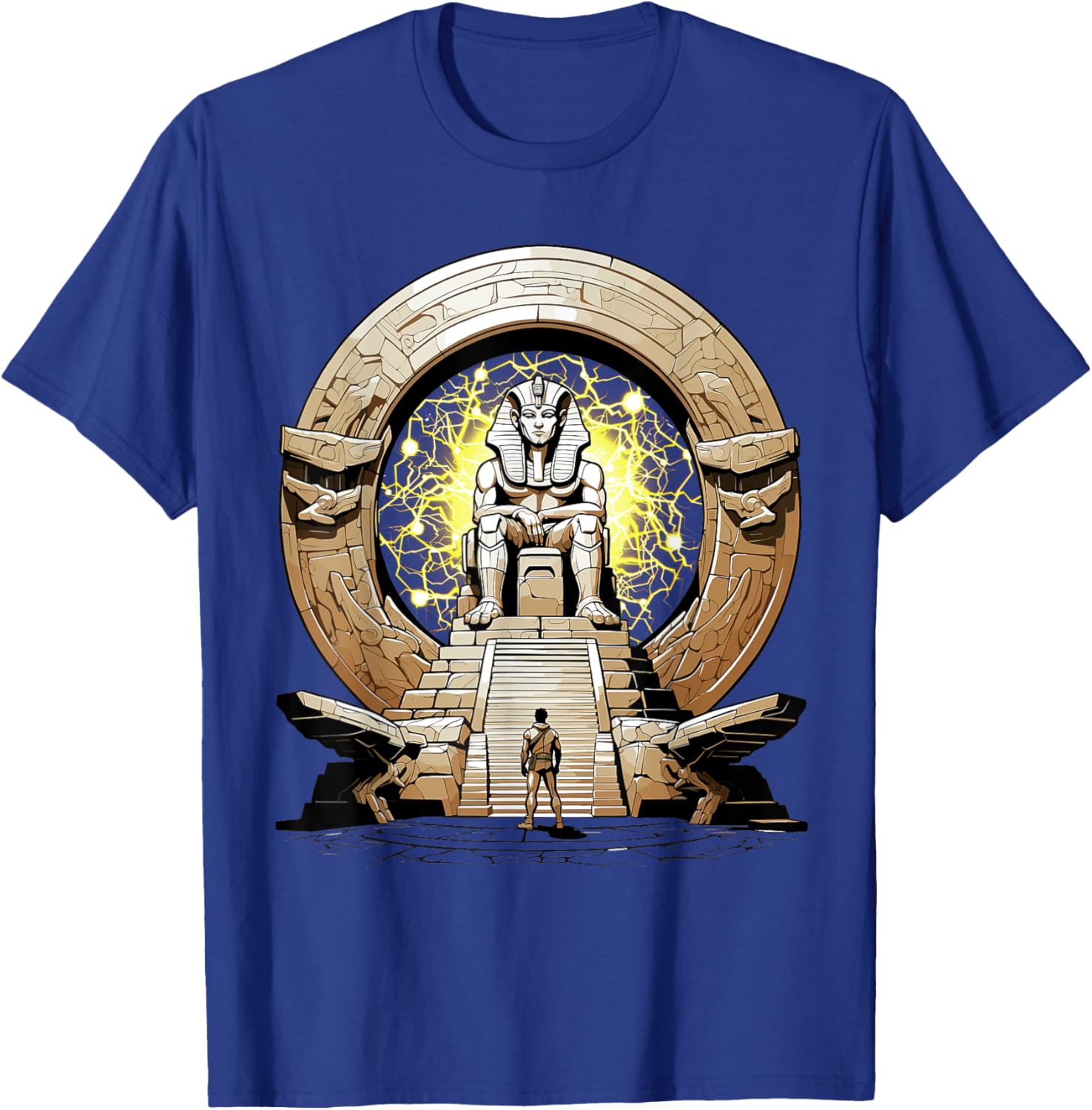 Ancient Deity Osiris stepping through a stargate portal T-Shirt - T-Shirt | Royal