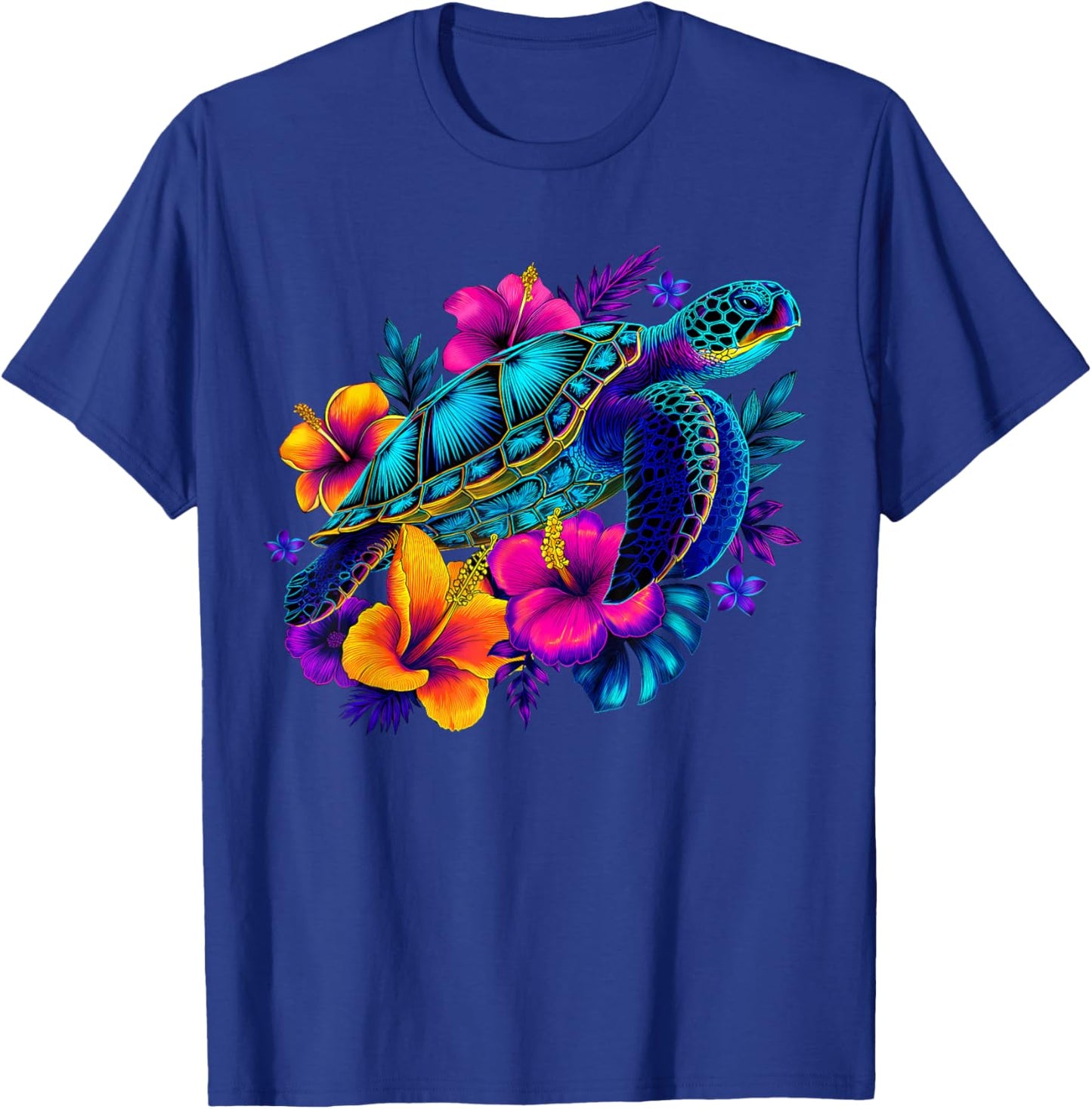 Retro Sea Turtle Summer Beach Ocean Animal Aloha Maui Hawaii T-Shirt - T-Shirt | Royal