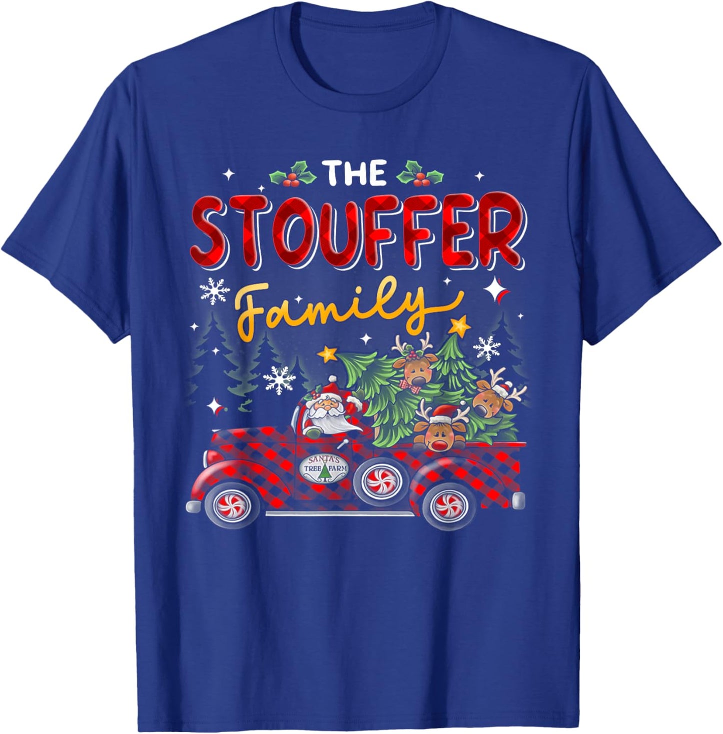 The Stouffer Family Christmas Matching Pajamas Group Gift T-Shirt - T-Shirt | Royal