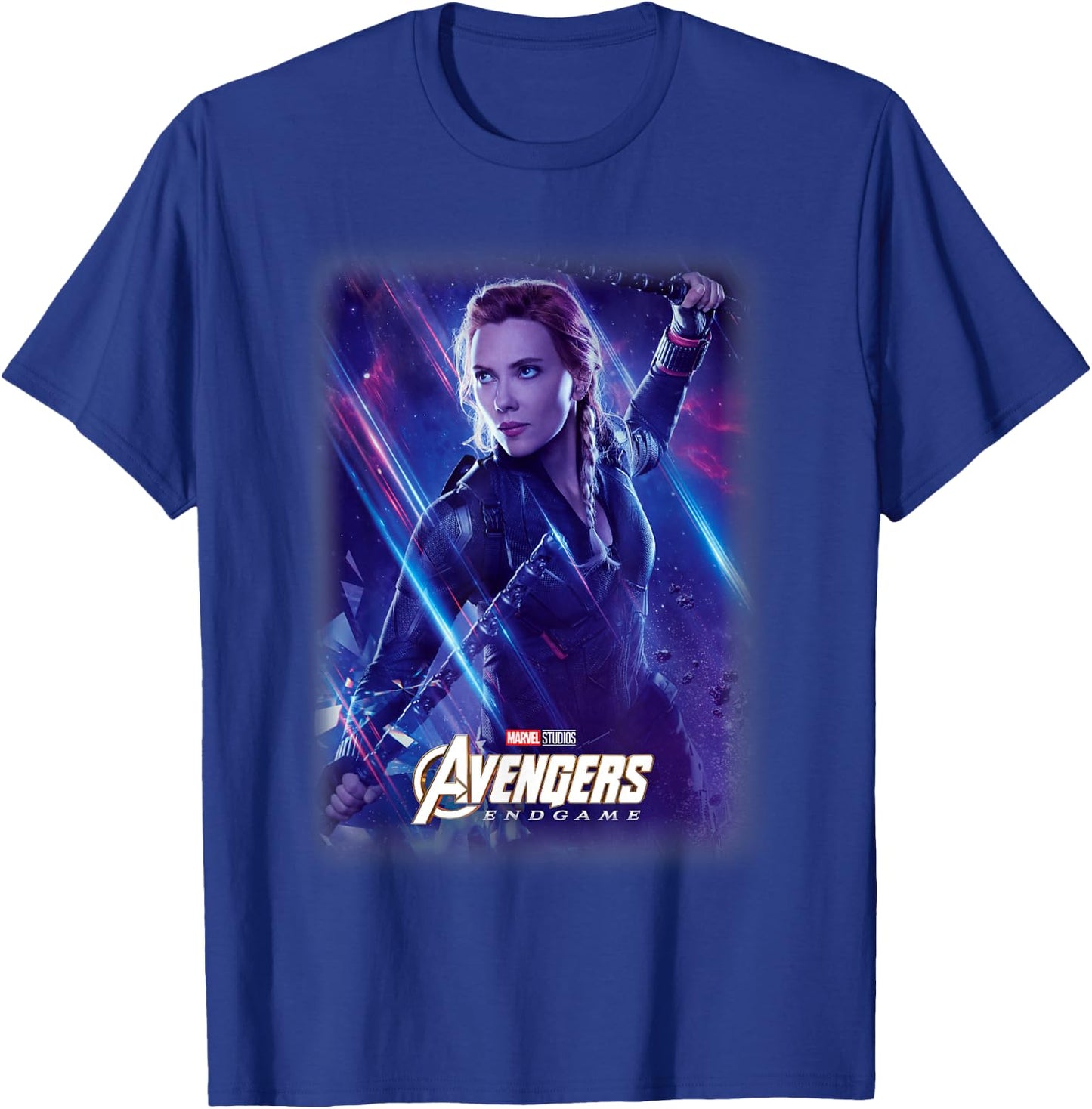 Marvel Avengers Endgame Black Widow Galactic Poster T-Shirt - T-Shirt | Royal