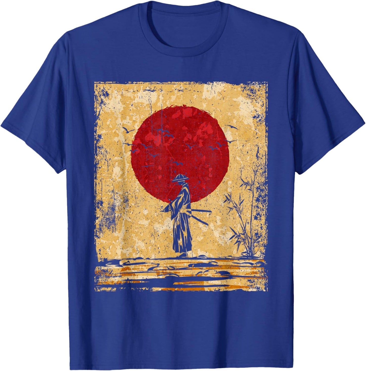 Samurai Japanese Art Vintage Fighter Retro T-Shirt - T-Shirt | Royal