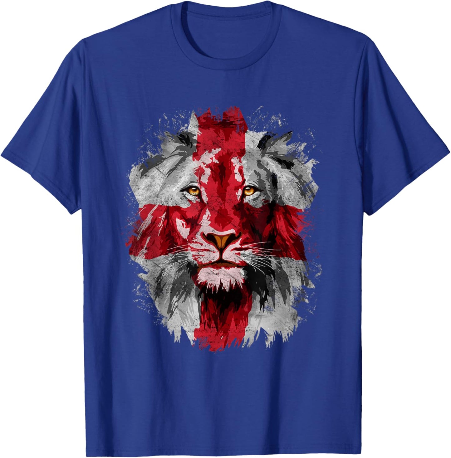 Vintage England National Flag Lion Face English England Flag T-Shirt - T-Shirt | Royal