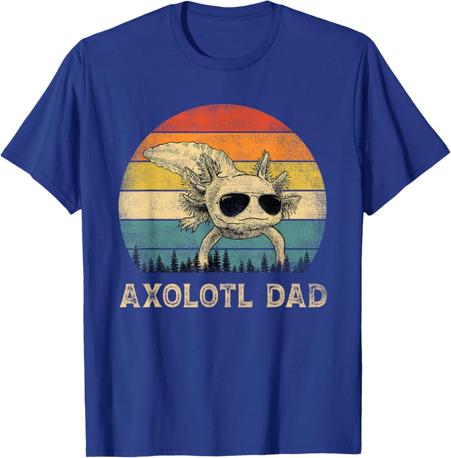 Vintage Axolotl Dad Axolotl Lovers Daddy Father's Day T-Shirt - T-Shirt | Royal