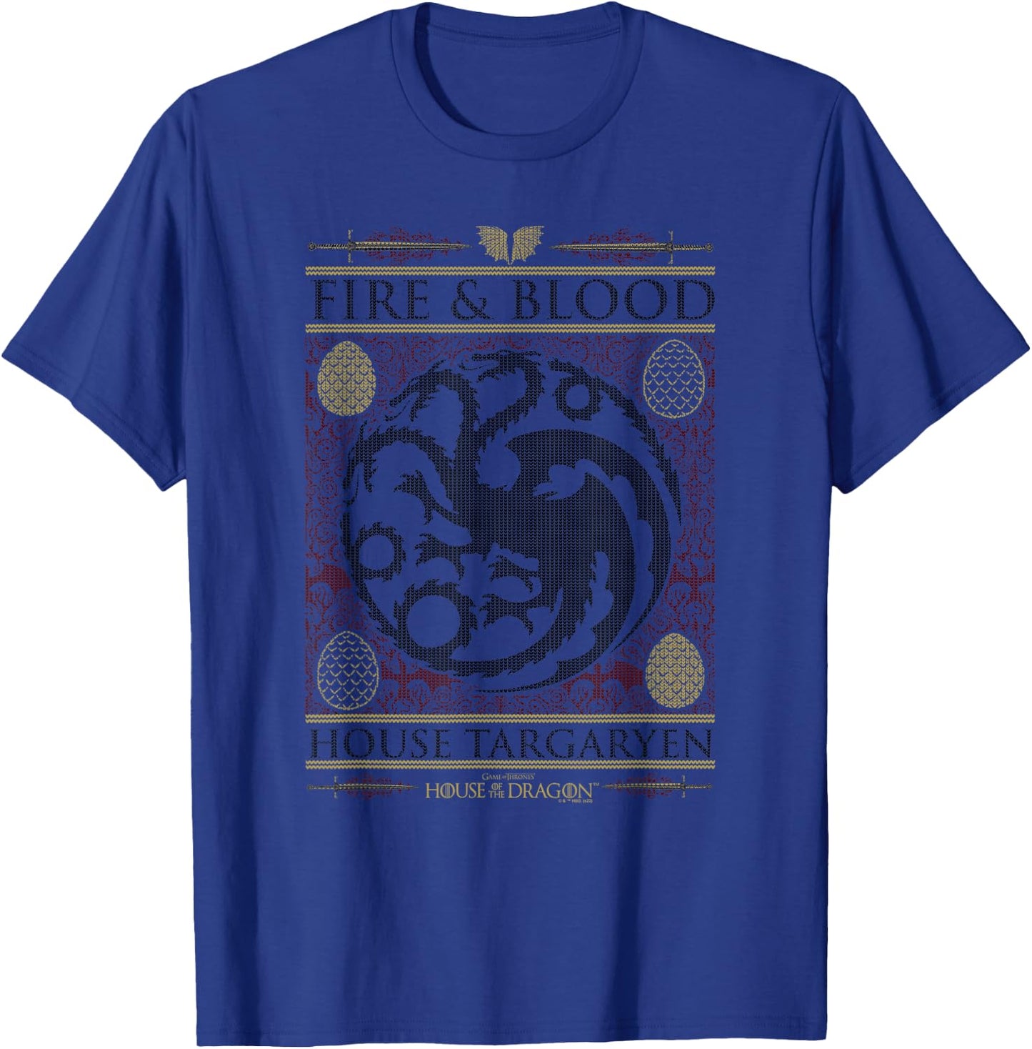 House of the Dragon Christmas House Targaryen Ugly Sweater T-Shirt - T-Shirt | Royal