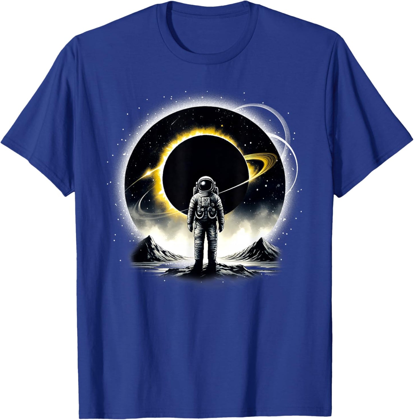 Funny Astronaut Space Eclipse Planet Science Solar System T-Shirt - T-Shirt | Royal