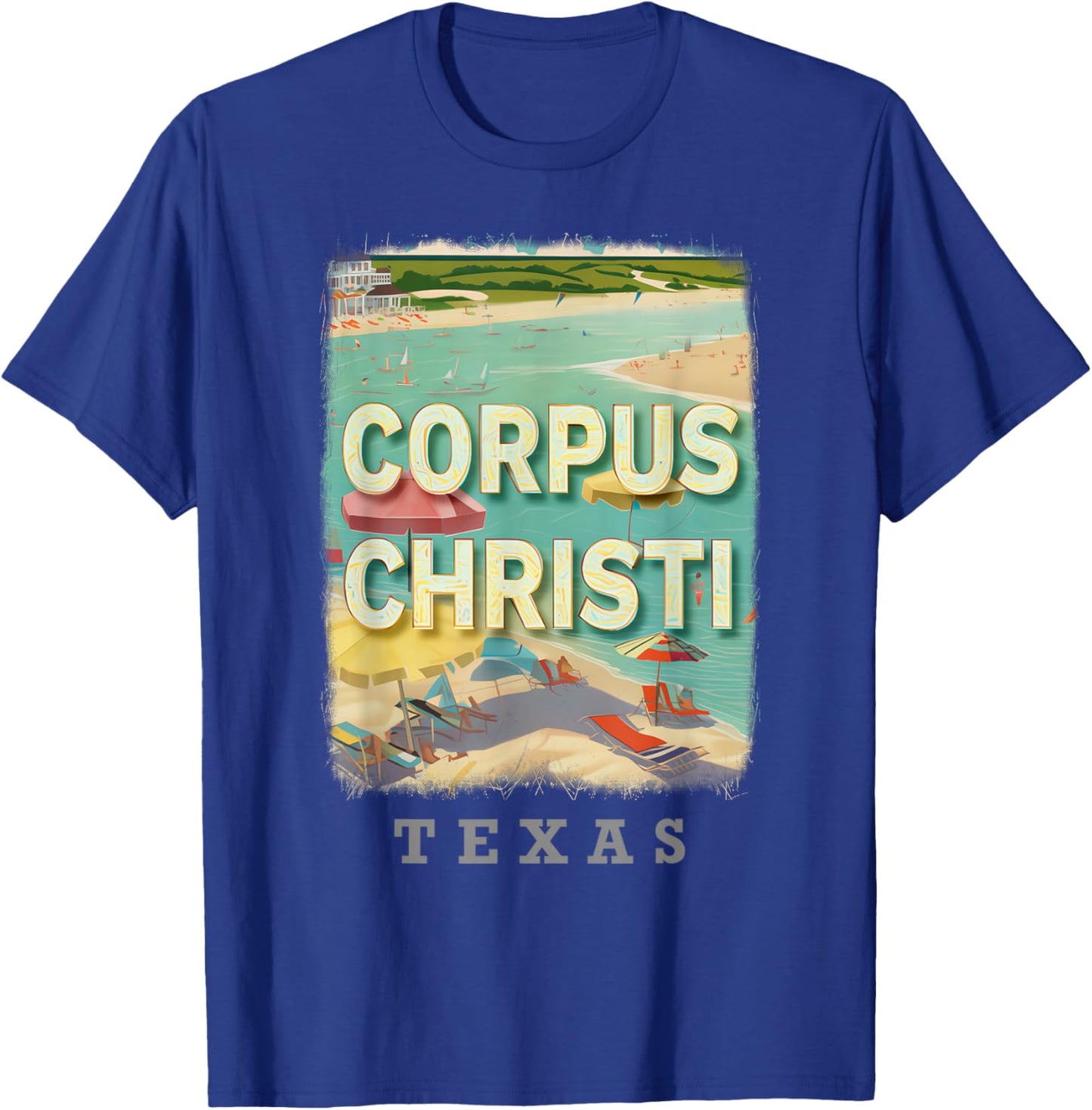 Corpus Christi Texas TX Beachside Bliss SD690 T-Shirt - T-Shirt | Royal