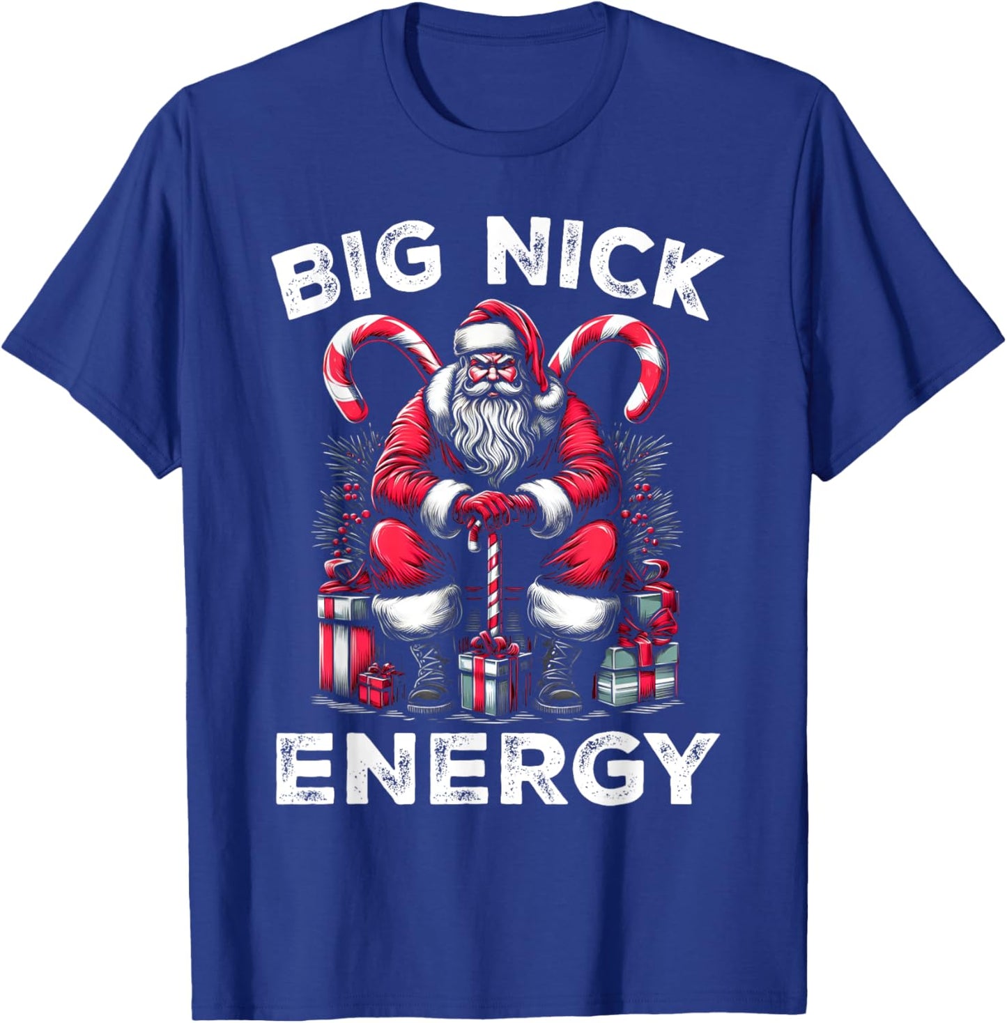 Big Nick Energy Funny Santa Claus Christmas Men Women Kids T-Shirt - T-Shirt | Royal