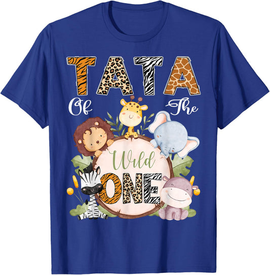 Tata Of The Wild One 1St Birthday Safari Woodland T-Shirt - T-Shirt | Royal