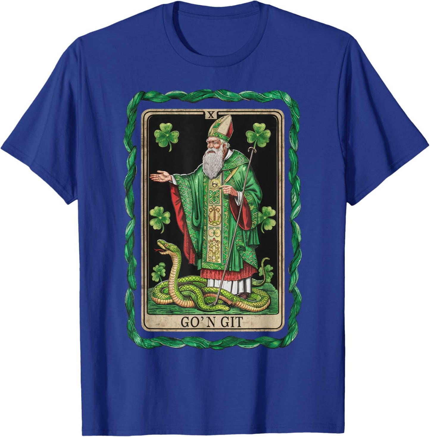 Funny St Patricks Day Tarot Card Go'n Git St Patrick Vintage T-Shirt - T-Shirt | Royal