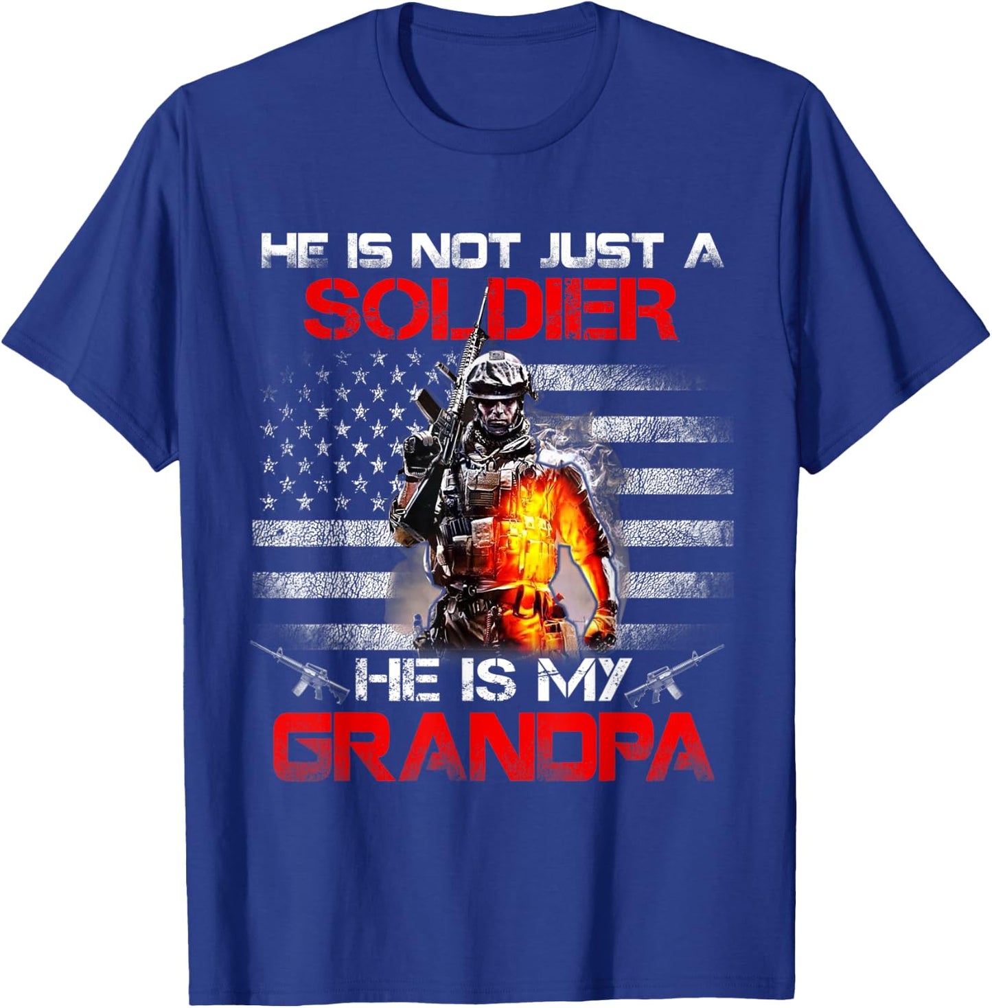 My Grandpa Is A Soldier Proud Army Grandson Granddaughter T-Shirt - T-Shirt | Royal