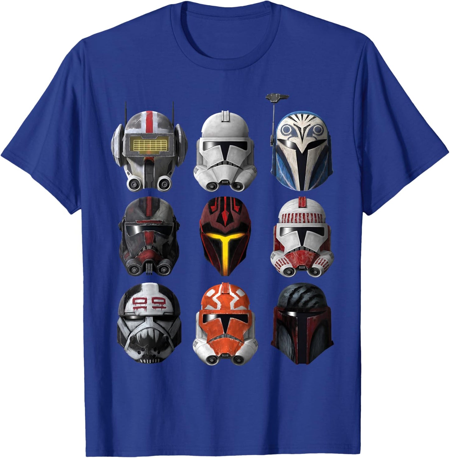 Star Wars: The Clone Wars Clone Helmets T-Shirt - T-Shirt | Royal