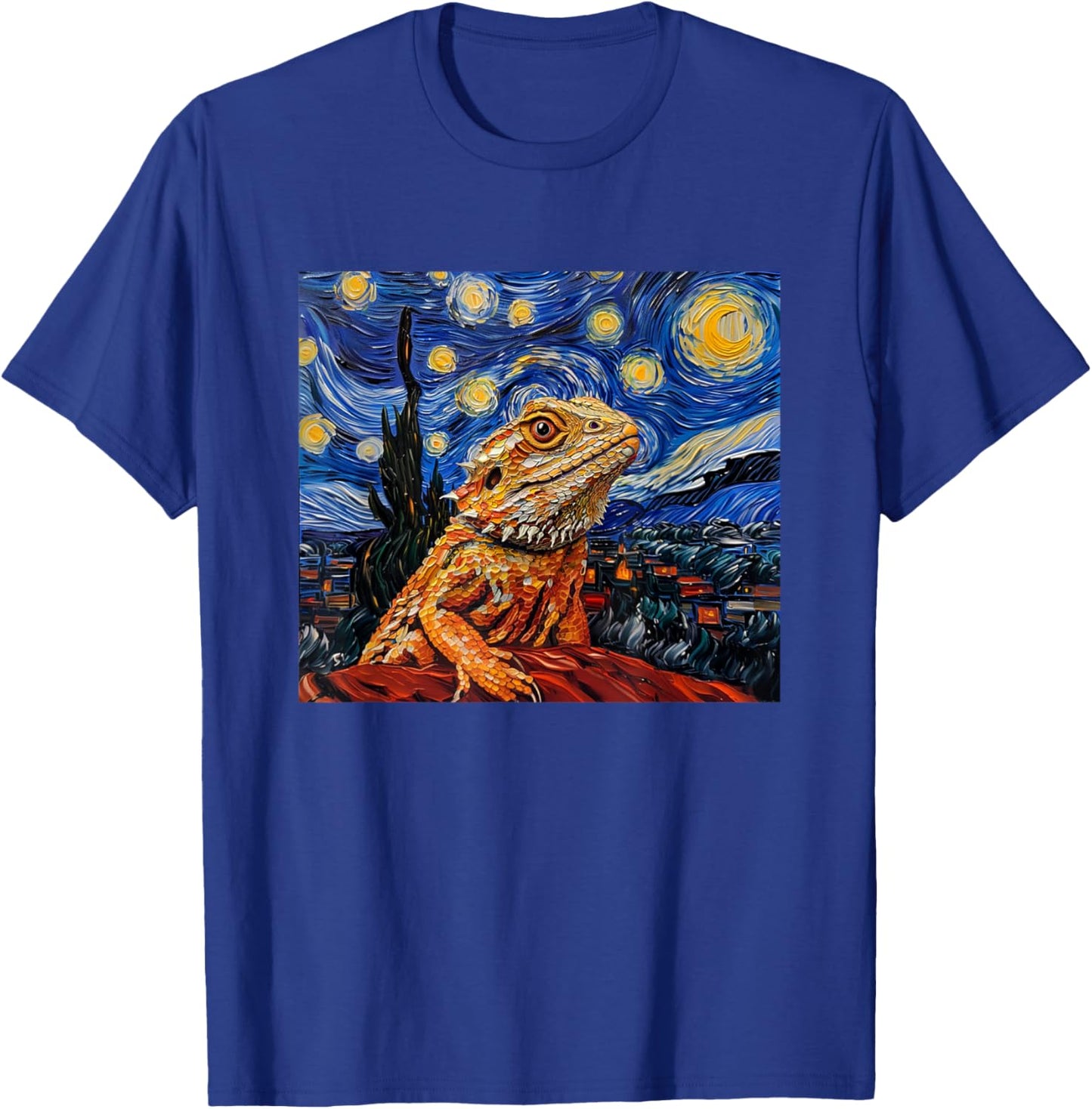 Tiny Dinosaur Beardie Starry Night Bearded Dragon Lover T-Shirt - T-Shirt | Royal