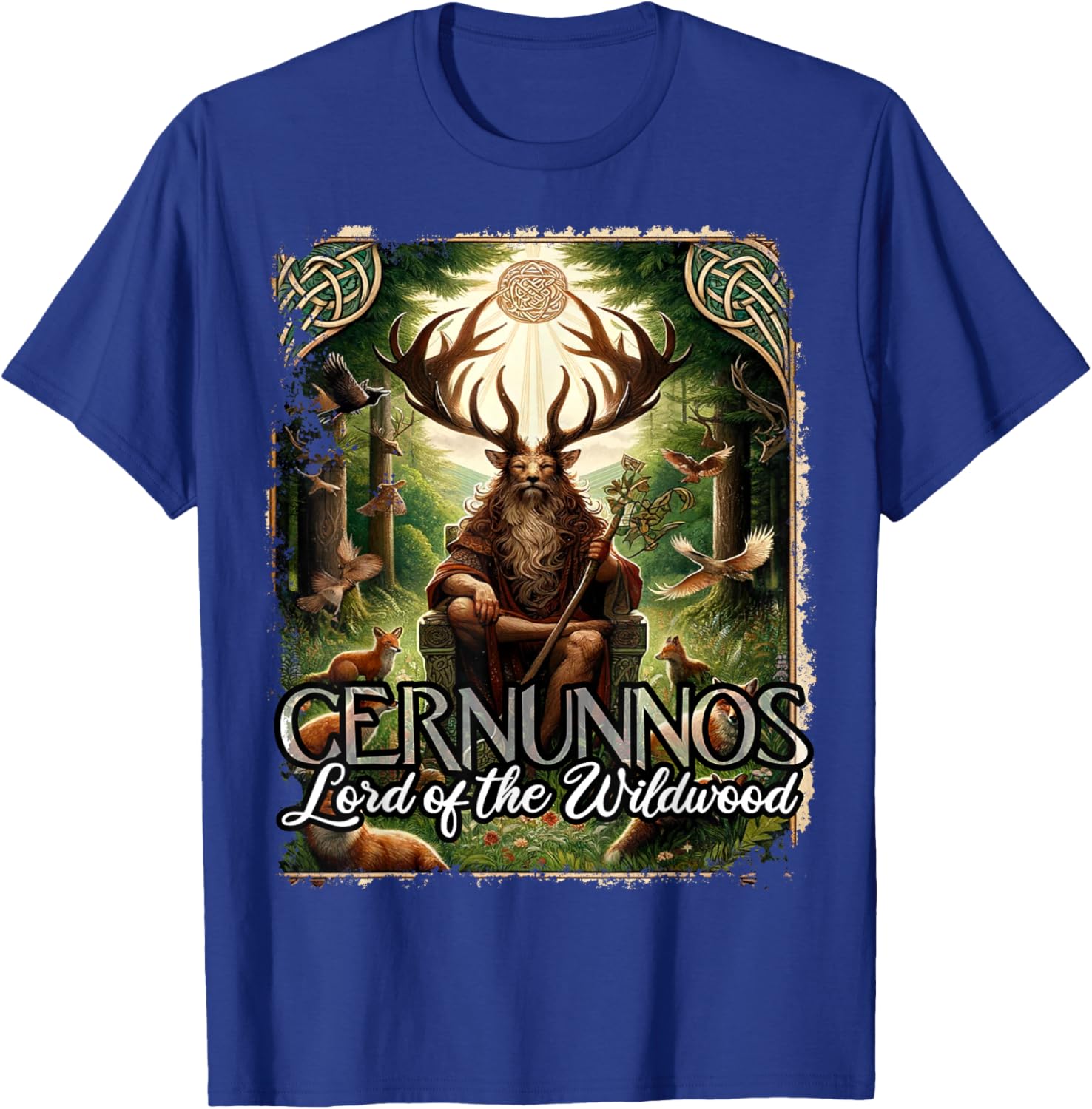 Cernunnos Lord of the Wildwood Antlered Nature Spirit T-Shirt - T-Shirt | Royal