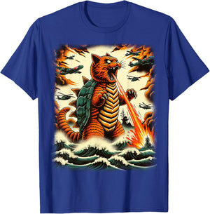 Cat Turtle Monster Kaiju Japanese Monster Funny Anime Manga T-Shirt - T-Shirt | Royal