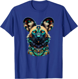 Mandala Art African Wild Dog Painted Dog T-Shirt - T-Shirt | Royal