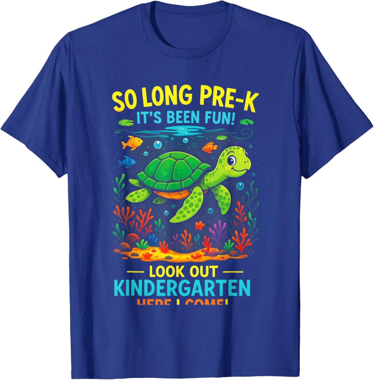 So Long Pre-K - Preschool Graduation Turtle Theme T-Shirt - T-Shirt | Royal