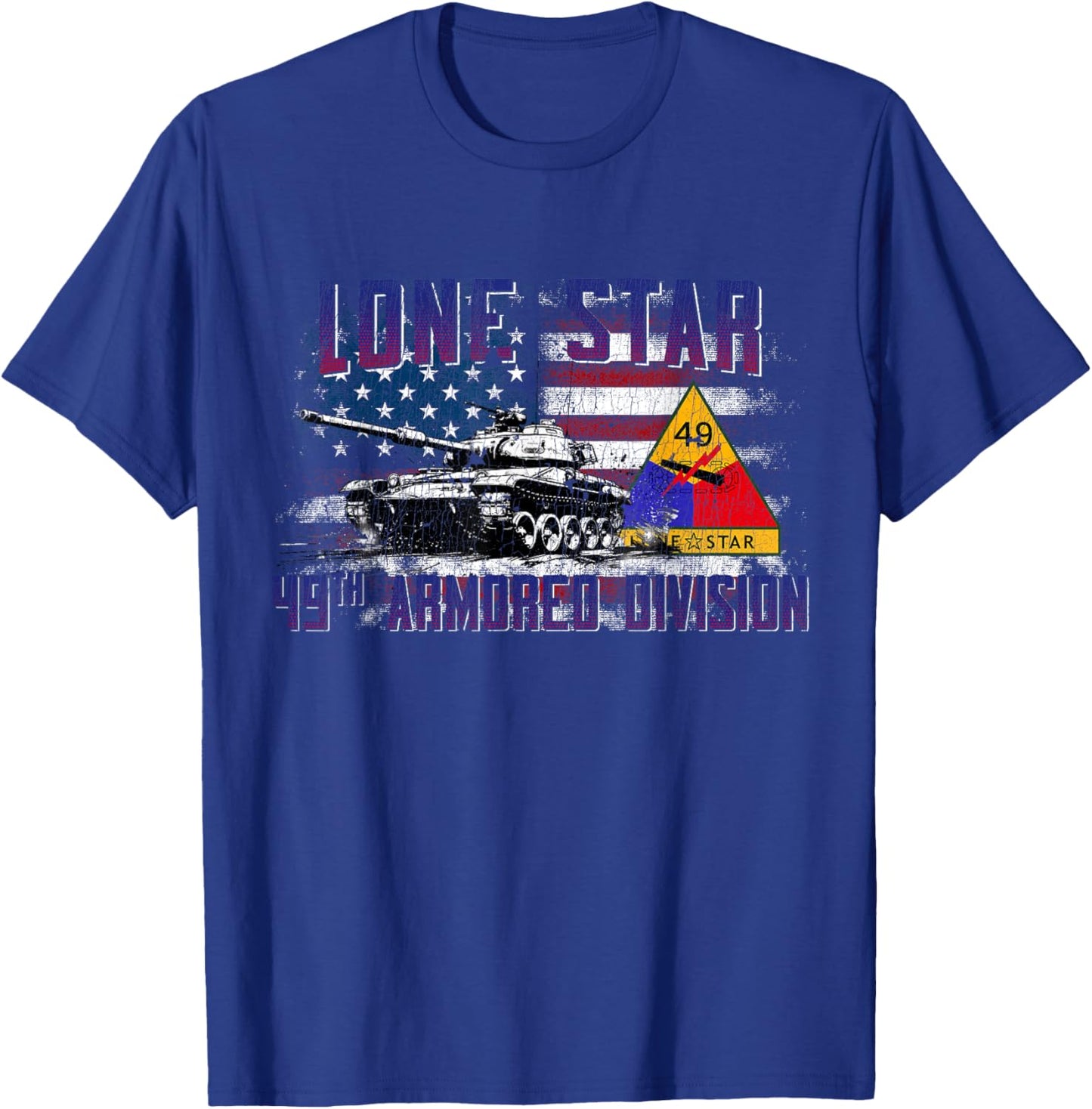 Veteran 49th Armored Division Lone Star Vintage Gifts T-Shirt - T-Shirt | Royal