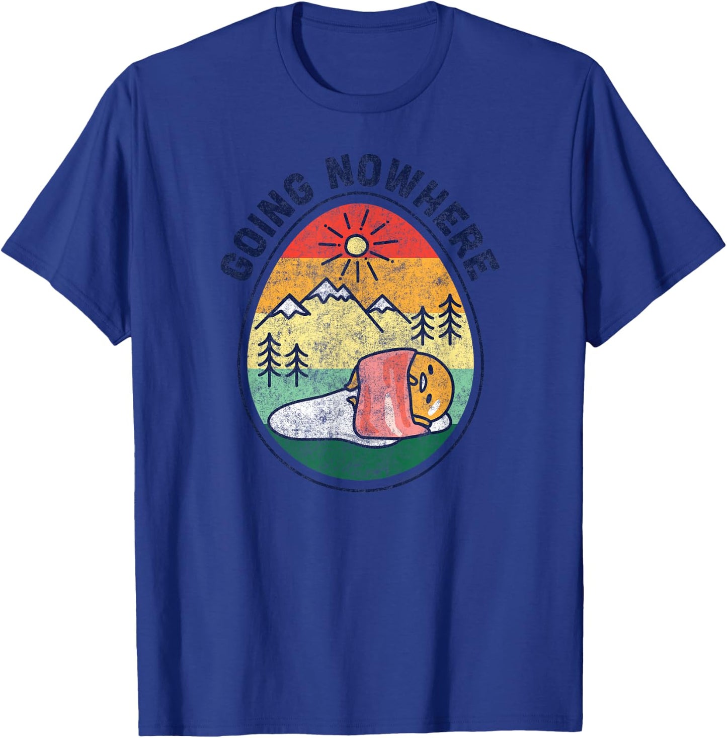 Gudetama The Lazy Egg Camping Going Nowhere T-Shirt - T-Shirt | Royal
