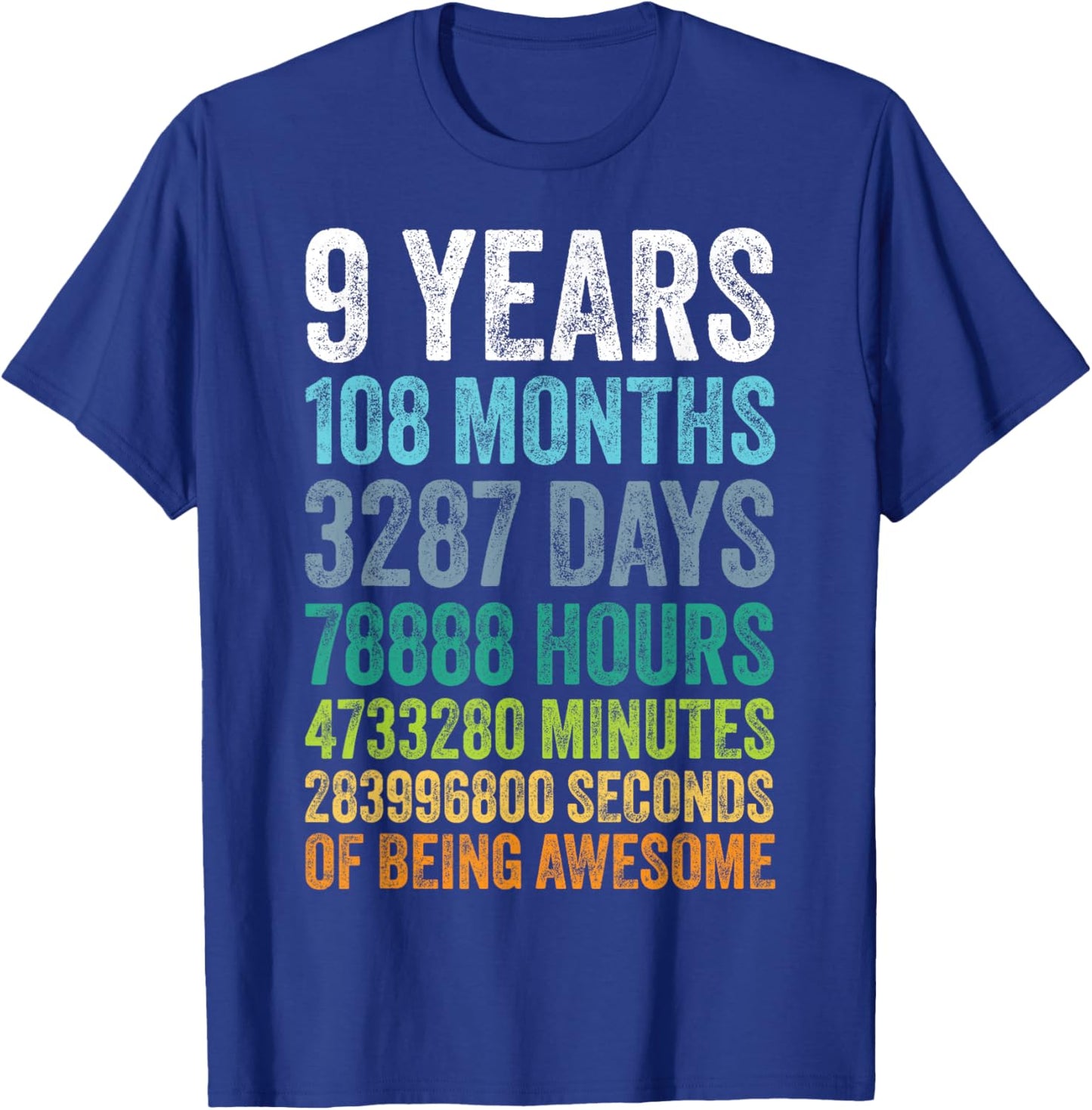 9 Year Old BDay Decorations Son Boy 9yr 9th Birthday T-Shirt - T-Shirt | Royal