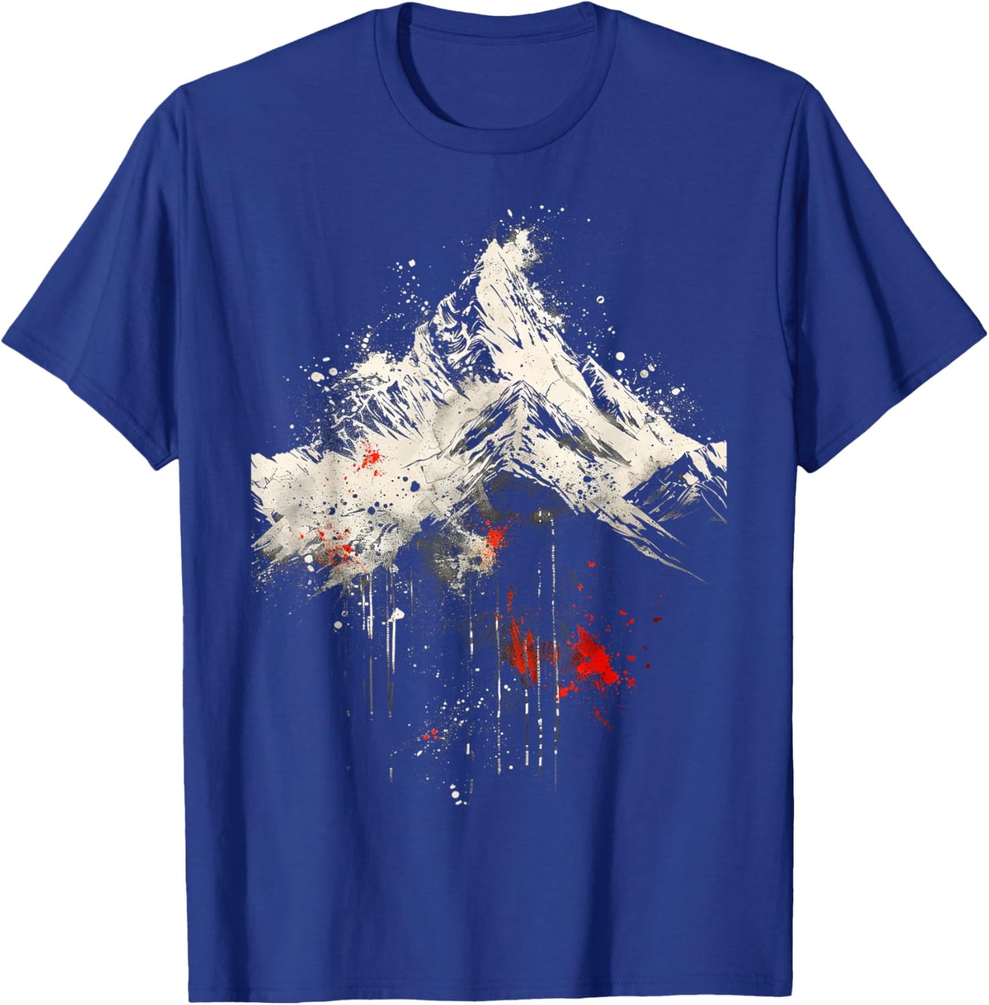 Abstract Mountain Black White Red Art T-Shirt - T-Shirt | Royal