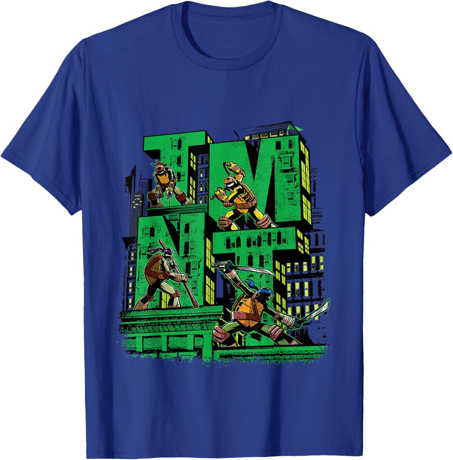 TMNT 3D Text Mutant Ninja Turtles T-Shirt - T-Shirt | Royal