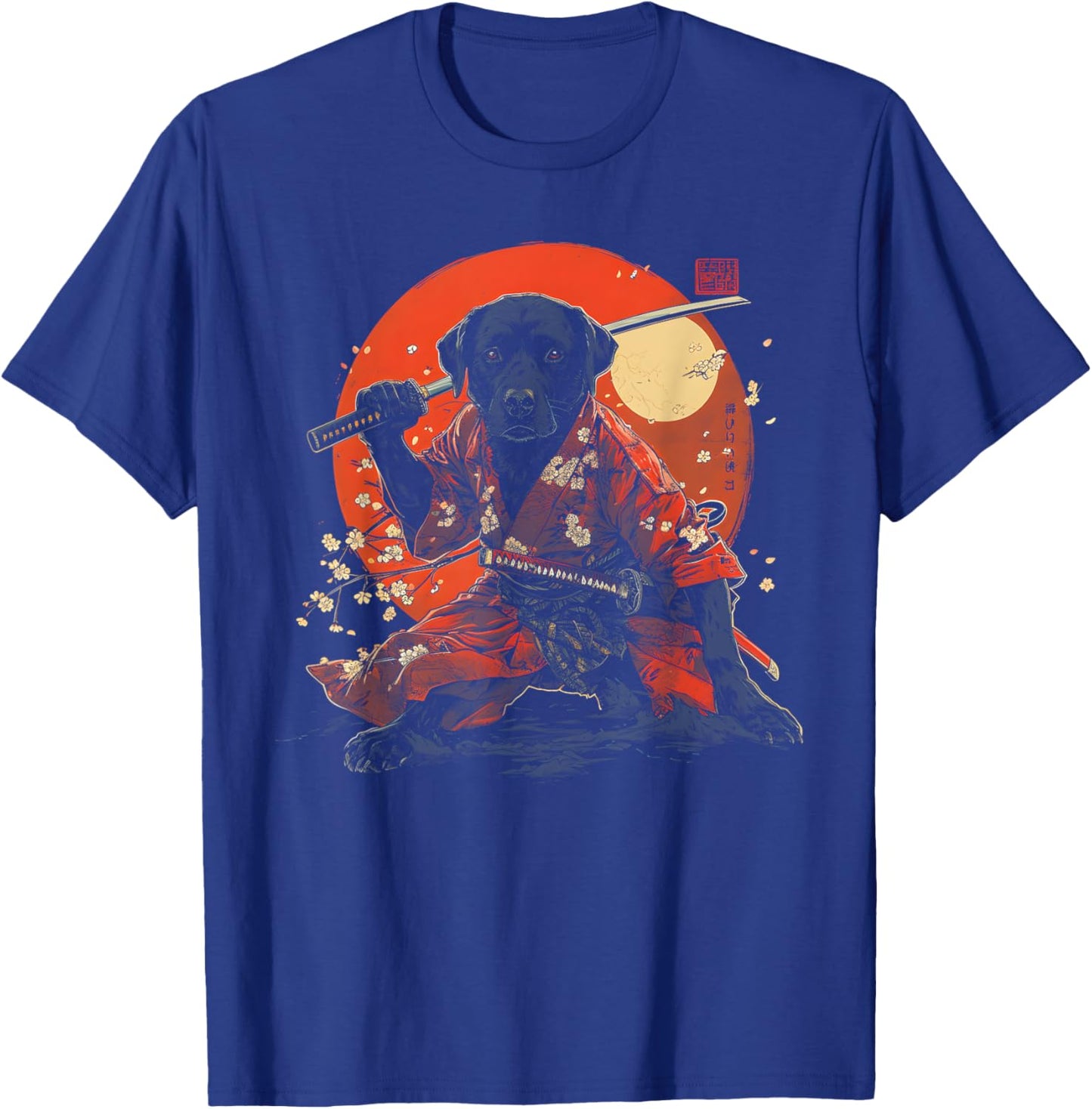 Labrador Retriever Dad Cute Japanese Anime Stuff Samurai Dog Women Kids T-Shirt - T-Shirt | Royal