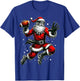 Santa Claus Playing American Football Christmas Football Fan T-Shirt - T-Shirt | Royal