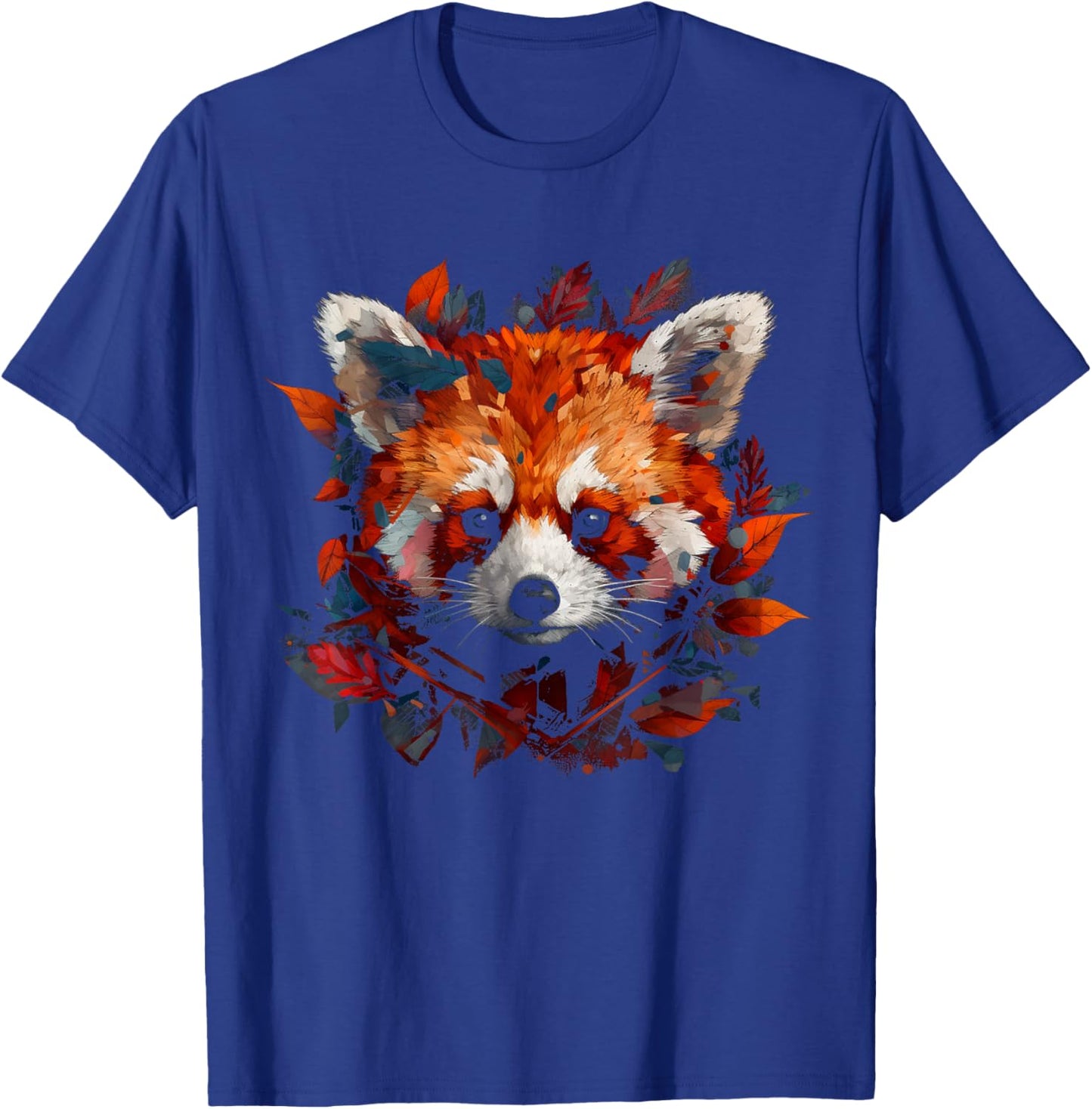 Red Panda Artwork - Autumn Leaves Animal Red Panda T-Shirt - T-Shirt | Royal