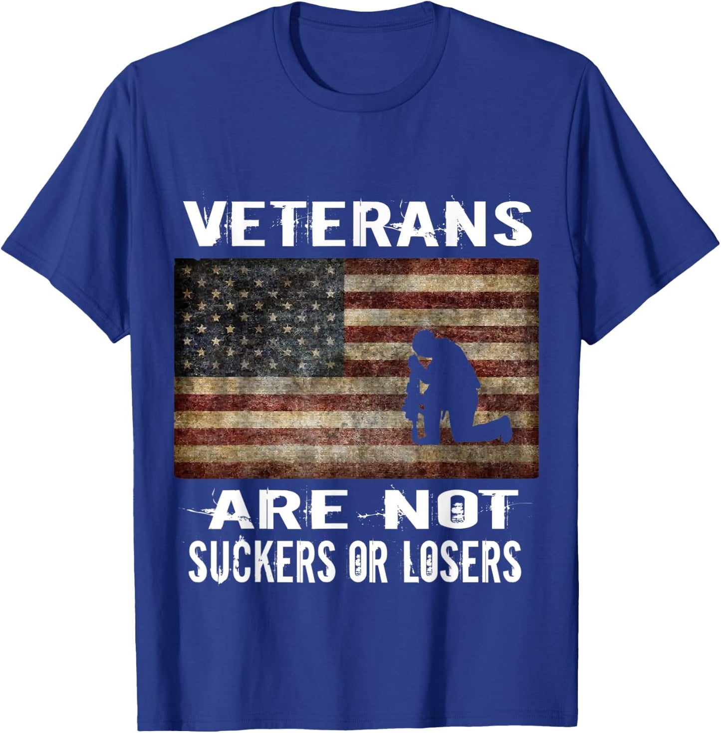 Veterans Are Not Losers or Suckers Women Men Anti Trump T-Shirt - T-Shirt | Royal
