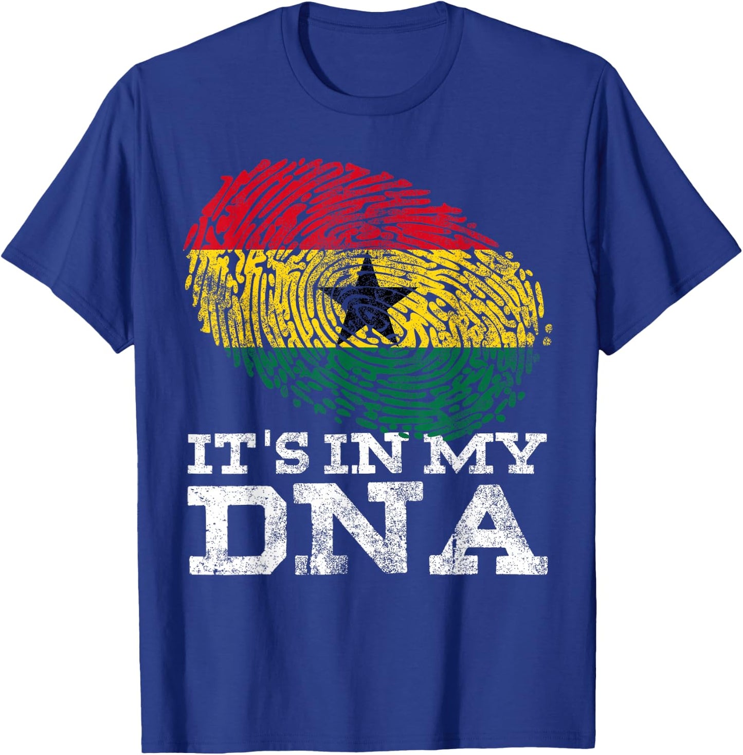 It's in My DNA Ghanaian Print African Roots Proud Ghana Flag T-Shirt - T-Shirt | Royal